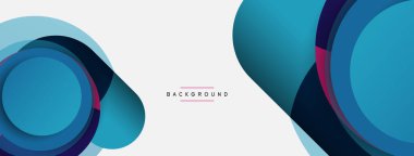 Çember ve yuvarlak şekiller soyut arkaplan. Duvar kağıdı afişi veya iniş sayfası için vektör illüstrasyonu