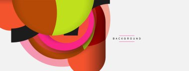 Çember ve yuvarlak şekiller soyut arkaplan. Duvar kağıdı afişi veya iniş sayfası için vektör illüstrasyonu