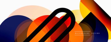 Yuvarlak üçgen çizgileri ve daireleri şekillendirir. Duvar kağıdı afişi arkaplanı veya iniş sayfası için Geometrik vektör çizimi