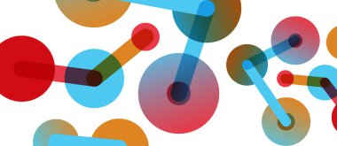 Çizgi noktaları geometrik soyut arkaplan bağlantıları. Çizgilerle birbirine bağlı çemberler. Duvar kağıdı, afiş, arkaplan veya iniş için moda tekno iş şablonu