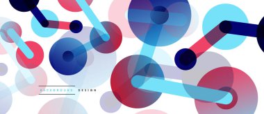 Çizgi noktaları geometrik soyut arkaplan bağlantıları. Çizgilerle birbirine bağlı çemberler. Duvar kağıdı, afiş, arkaplan veya iniş için moda tekno iş şablonu