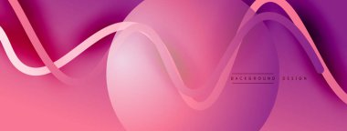 Gölge efektli dalga çizgisi olan soyut gradyan arkaplan. Geometrik bileşim. 3B gölge efektleri ve sıvı eğimleri