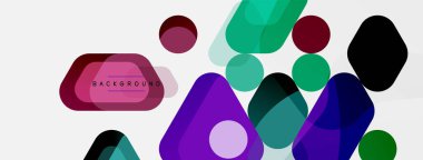 Soyut yuvarlak geometrik şekiller ve daireler. Duvar kağıdı, afiş, arkaplan veya iniş için moda tekno iş şablonu