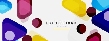 Soyut yuvarlak geometrik şekiller ve daireler. Duvar kağıdı, afiş, arkaplan veya iniş için moda tekno iş şablonu