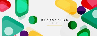 Soyut yuvarlak geometrik şekiller ve daireler. Duvar kağıdı, afiş, arkaplan veya iniş için moda tekno iş şablonu