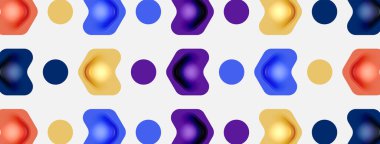 Beyaz arka planda renkli ok şekilleri. Minimum geometrik soyut arkaplan. Duvar kağıdı afişi veya iniş sayfası için vektör illüstrasyonu