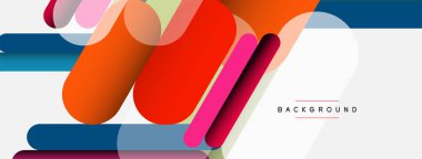 Soyut arkaplan. Yuvarlak şekiller, gri arkaplanda çizgiler. Duvar kağıdı afişi veya iniş sayfası için vektör illüstrasyonu