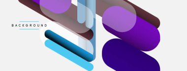 Yuvarlak şekiller ve çizgiler üst üste biniyor. Duvar kağıdı afişi veya iniş sayfası için vektör illüstrasyonu