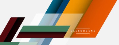 Vektör arkaplanı. Gölge efektli soyut örtüşen renk çizgileri tasarımı. Duvar kağıdı afişi için resim arkaplanı veya iniş sayfası