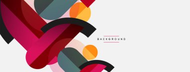 Yuvarlak geometrik şekiller çizgiler ve daireler. Duvar kağıdı afişi ya da iniş sayfası için vektör şablonu