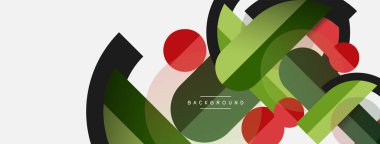 Yuvarlak geometrik şekiller çizgiler ve daireler. Duvar kağıdı afişi ya da iniş sayfası için vektör şablonu