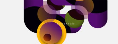 Yaratıcı geometrik duvar kağıdı. Asgari soyut arkaplan. Duvar kağıdı arkaplanı veya iniş sayfası için daire bileşimi vektör çizimi