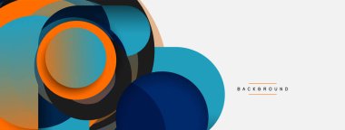 Yaratıcı geometrik duvar kağıdı. Asgari soyut arkaplan. Duvar kağıdı arkaplanı veya iniş sayfası için daire bileşimi vektör çizimi