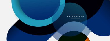 Çember ve yuvarlak şekiller soyut arkaplan. Duvar kağıdı afişi veya iniş sayfası için vektör illüstrasyonu
