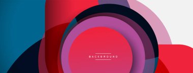 Çember ve yuvarlak şekiller soyut arkaplan. Duvar kağıdı afişi veya iniş sayfası için vektör illüstrasyonu