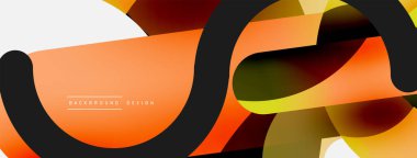 Yuvarlak şekiller daireler ve diğer geometrik şekiller. Duvar kağıdı afişi arkaplan kartı veya iniş sayfası için vektör illüstrasyonu