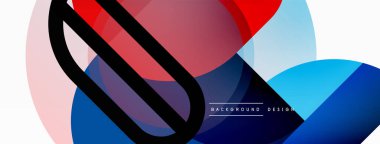 Yuvarlak üçgen çizgileri ve daireleri şekillendirir. Duvar kağıdı afişi arkaplanı veya iniş sayfası için Geometrik vektör çizimi