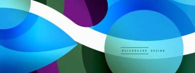 Yaratıcı geometrik duvar kağıdı. Asgari soyut arkaplan. Duvar kağıdı arkaplanı veya iniş sayfası için daire dalga ve yuvarlak şekiller kompozisyon vektör çizimi