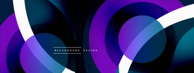 Yaratıcı geometrik duvar kağıdı. Asgari soyut arkaplan. Duvar kağıdı arkaplanı veya iniş sayfası için daire dalga ve yuvarlak şekiller kompozisyon vektör çizimi