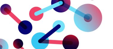 Soyut arkaplan. Yuvarlak noktalar çizgilerle birleşti. Duvar kağıdı, afiş, arkaplan veya iniş için moda tekno iş şablonu