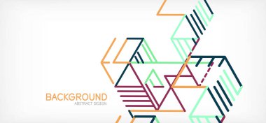 Soyut arkaplan. Beyaz arkaplanda renk çizgileri. Doğrusal soyut kompozisyon. Duvar kağıdı, afiş, arkaplan, iniş sayfası için tekno veya iş konsepti