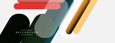 Yuvarlak şekiller ve çizgiler üst üste biniyor. Duvar kağıdı afişi veya iniş sayfası için vektör illüstrasyonu