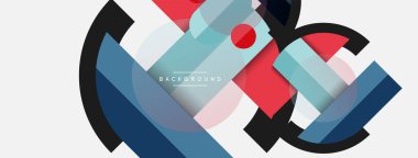 Yuvarlak geometrik şekiller çizgiler ve daireler. Duvar kağıdı afişi ya da iniş sayfası için vektör şablonu