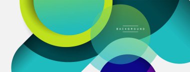 Vektör yuvarlak şekilli daireler minimum geometrik arkaplan. Duvar kağıdı afişi veya iniş sayfası için vektör illüstrasyonu