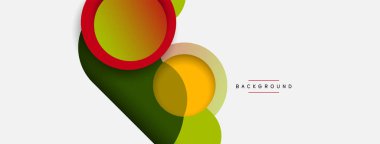 Çember ve yuvarlak şekiller soyut arkaplan. Duvar kağıdı afişi veya iniş sayfası için vektör illüstrasyonu