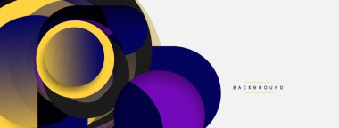 Vektör yuvarlak şekilli daireler minimum geometrik arkaplan. Duvar kağıdı afişi veya iniş sayfası için vektör illüstrasyonu