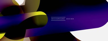 Yuvarlak şekiller daireler ve diğer geometrik şekiller. Duvar kağıdı afişi arkaplan kartı veya iniş sayfası için vektör illüstrasyonu