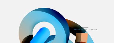 Yuvarlak şekiller daireler ve diğer geometrik şekiller. Duvar kağıdı afişi arkaplan kartı veya iniş sayfası için vektör illüstrasyonu