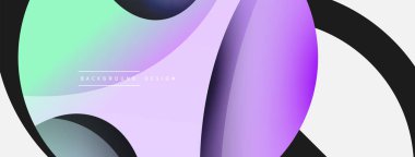 Yaratıcı geometrik duvar kağıdı. Asgari soyut arkaplan. Duvar kağıdı arkaplanı veya iniş sayfası için daire ve dalga kompozisyon vektör çizimi