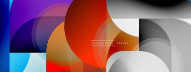 Yuvarlak üçgen çizgileri ve daireleri şekillendirir. Duvar kağıdı afişi arkaplanı veya iniş sayfası için Geometrik vektör çizimi