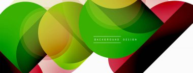 Yuvarlak üçgen çizgileri ve daireleri şekillendirir. Duvar kağıdı afişi arkaplanı veya iniş sayfası için Geometrik vektör çizimi