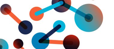 Çizgi noktaları geometrik soyut arkaplan bağlantıları. Çizgilerle birbirine bağlı çemberler. Duvar kağıdı, afiş, arkaplan veya iniş için moda tekno iş şablonu