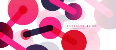 Çizgi noktaları geometrik soyut arkaplan bağlantıları. Çizgilerle birbirine bağlı çemberler. Duvar kağıdı, afiş, arkaplan veya iniş için moda tekno iş şablonu