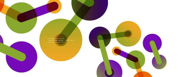 Abstract background. Round dots connected by lines. Trendy techno business template for wallpaper, banner, background or landing — 图库矢量图片