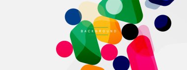 Soyut yuvarlak geometrik şekiller ve daireler. Duvar kağıdı, afiş, arkaplan veya iniş için moda tekno iş şablonu