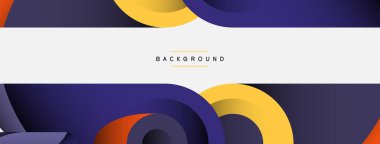 Soyut arkaplan. Minimum geometrik daireler ve koyu gölgeli yuvarlak şekiller. Duvar kağıdı afişi veya arkaplan için moda teknoloji iş şablonu