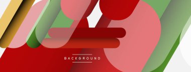 Yuvarlak şekiller ve çizgiler üst üste biniyor. Duvar kağıdı afişi veya iniş sayfası için vektör illüstrasyonu