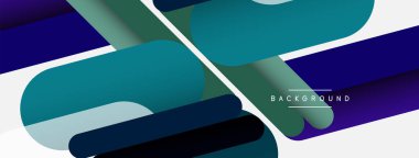 Yuvarlak şekiller ve çizgiler üst üste biniyor. Duvar kağıdı afişi veya iniş sayfası için vektör illüstrasyonu