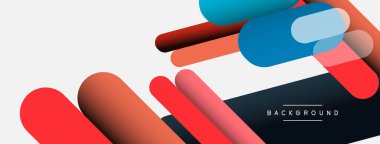 Yuvarlak şekiller ve çizgiler üst üste biniyor. Duvar kağıdı afişi veya iniş sayfası için vektör illüstrasyonu