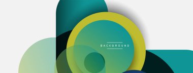 Yaratıcı geometrik duvar kağıdı. Asgari soyut arkaplan. Duvar kağıdı arkaplanı veya iniş sayfası için daire bileşimi vektör çizimi