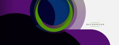 Çember ve yuvarlak şekiller soyut arkaplan. Duvar kağıdı afişi veya iniş sayfası için vektör illüstrasyonu