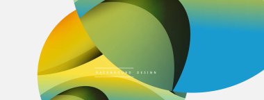 Yaratıcı geometrik duvar kağıdı. Asgari soyut arkaplan. Duvar kağıdı arkaplanı veya iniş sayfası için daire ve dalga kompozisyon vektör çizimi