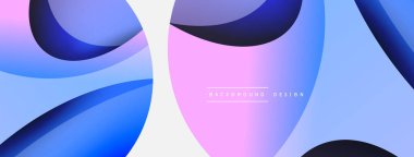 Yaratıcı geometrik duvar kağıdı. Asgari soyut arkaplan. Duvar kağıdı arkaplanı veya iniş sayfası için daire ve dalga kompozisyon vektör çizimi