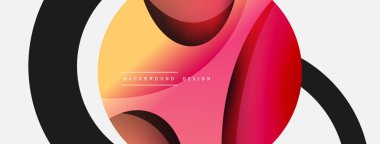 Yaratıcı geometrik duvar kağıdı. Asgari soyut arkaplan. Duvar kağıdı arkaplanı veya iniş sayfası için daire ve dalga kompozisyon vektör çizimi