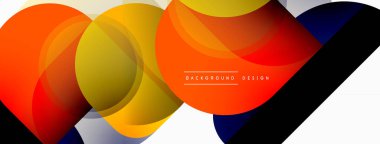 Yuvarlak üçgen çizgileri ve daireleri şekillendirir. Duvar kağıdı afişi arkaplanı veya iniş sayfası için Geometrik vektör çizimi