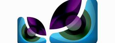 Renkli geometrik şekilli soyut arkaplan. Yuvarlak şekilli, daire ve çizgilerle çok güzel bir arka plan. Geometrik tasarım. Vektör illüstrasyonu